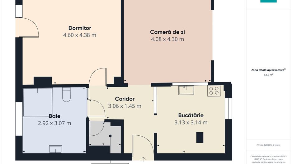 Apartament spațios 2 camere Vlaicu - Poză 8