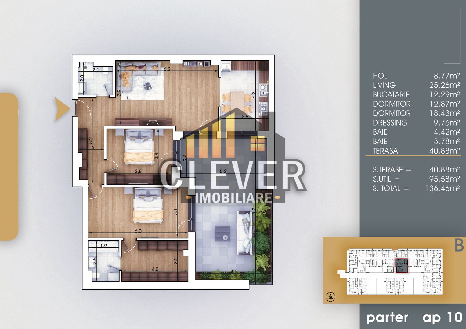 Apartament 3 camere cu dressing, living 25m² & terasă 40m² - Theodor Pallady - Poză 2