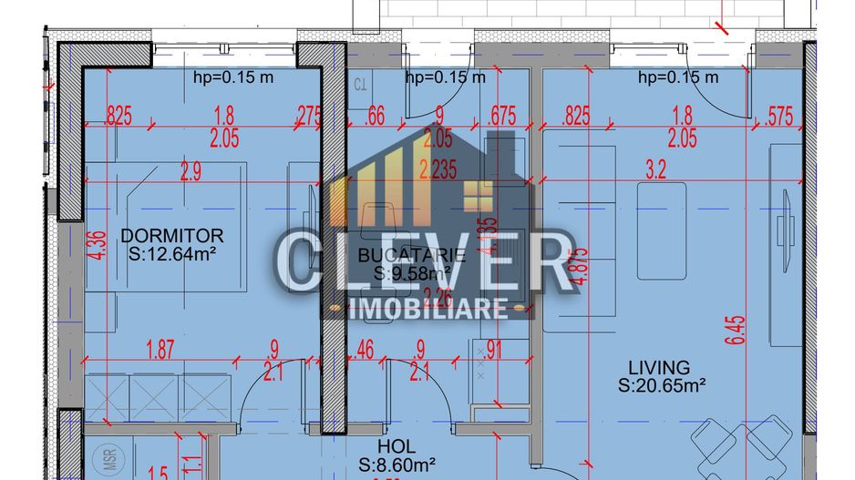 Ap 2 camere decomandat Pallady, Oferta Parcare, Comision 0% - Schiță 9