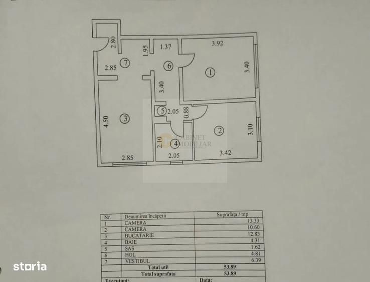 2 Camere - 54MP | Metrou 5 minute | Mobilat | - Schiță 11