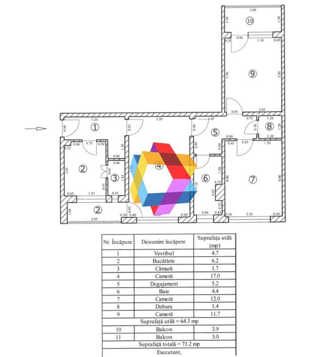Apartament 3 camere de vânzare - zona Centrul Civic - 71 mp - plus-imo.ro - Poză 14