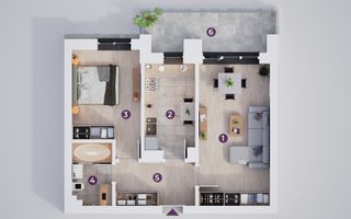 Apartament  de vanzare 2 camere ansamblu rezidential nou - Poză 3