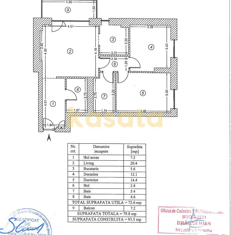 3 Camere | Cotroceni | Finisaje Premium | Metrou Aproape - Schiță 16