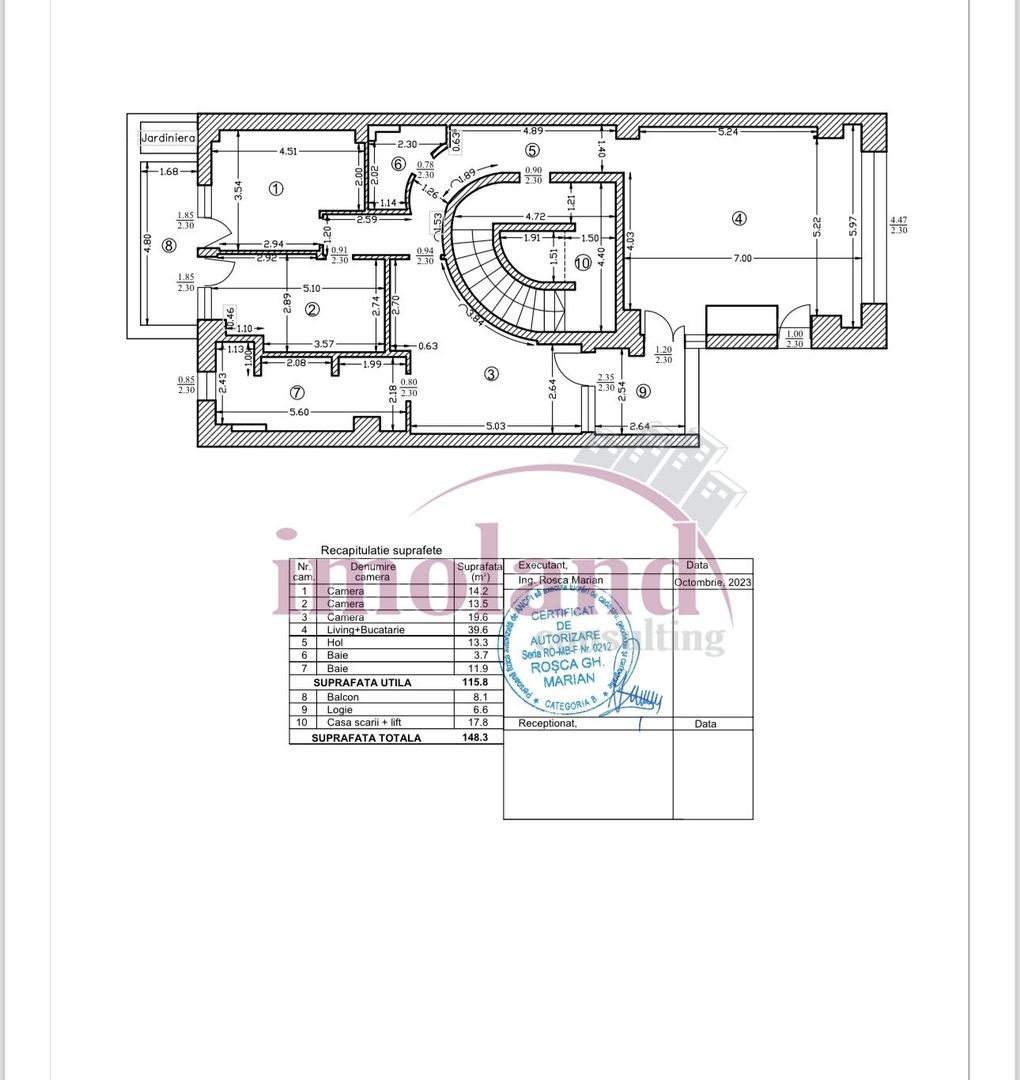 Inchiriere - apartament 4 camere - imobil boutique - Aviatorilor - Schiță 9