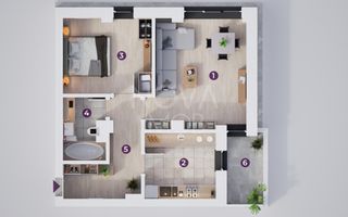 Apartament 2 camere, decomandat, ansamblu nou Calea Surii Mici - Poză 6