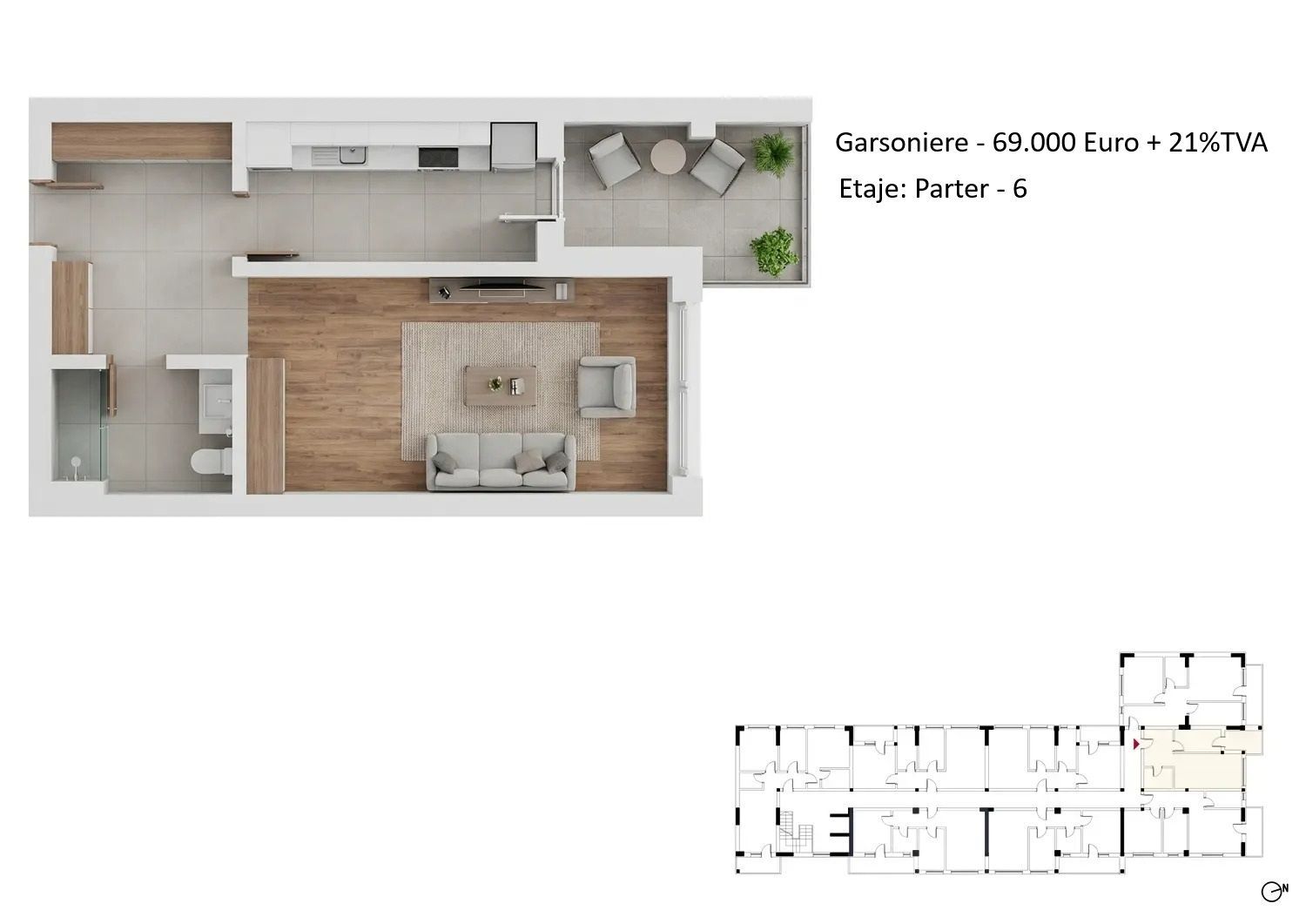 Garsoniere PLATINUM RESIDENCE Faza 3 - 2026 - Grand Arena - Comision 0 ! - Schiță 20