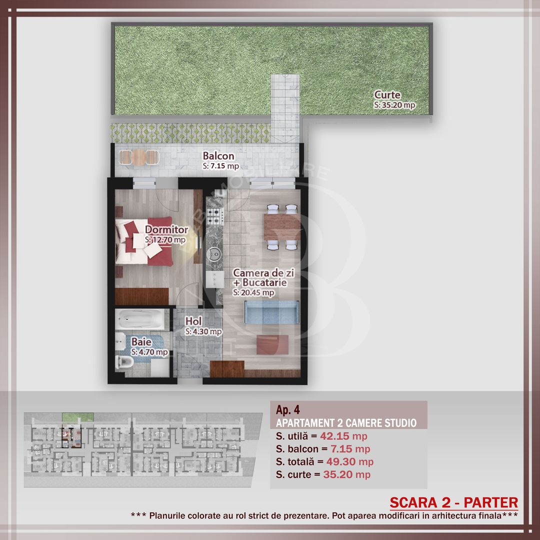 Apartament 2 camere cu gradina proprie-Theodor Pallady - Schiță 1