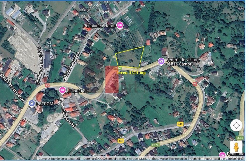 Teren intravilan 3214 mp  în Rucăr cu deschidere 56 m în DN73 - Poză 3