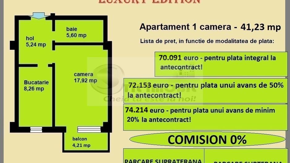 Apartament decomandat de vanzare in Iasi, Galata, 41,23 mp, bloc nou - Poză 2