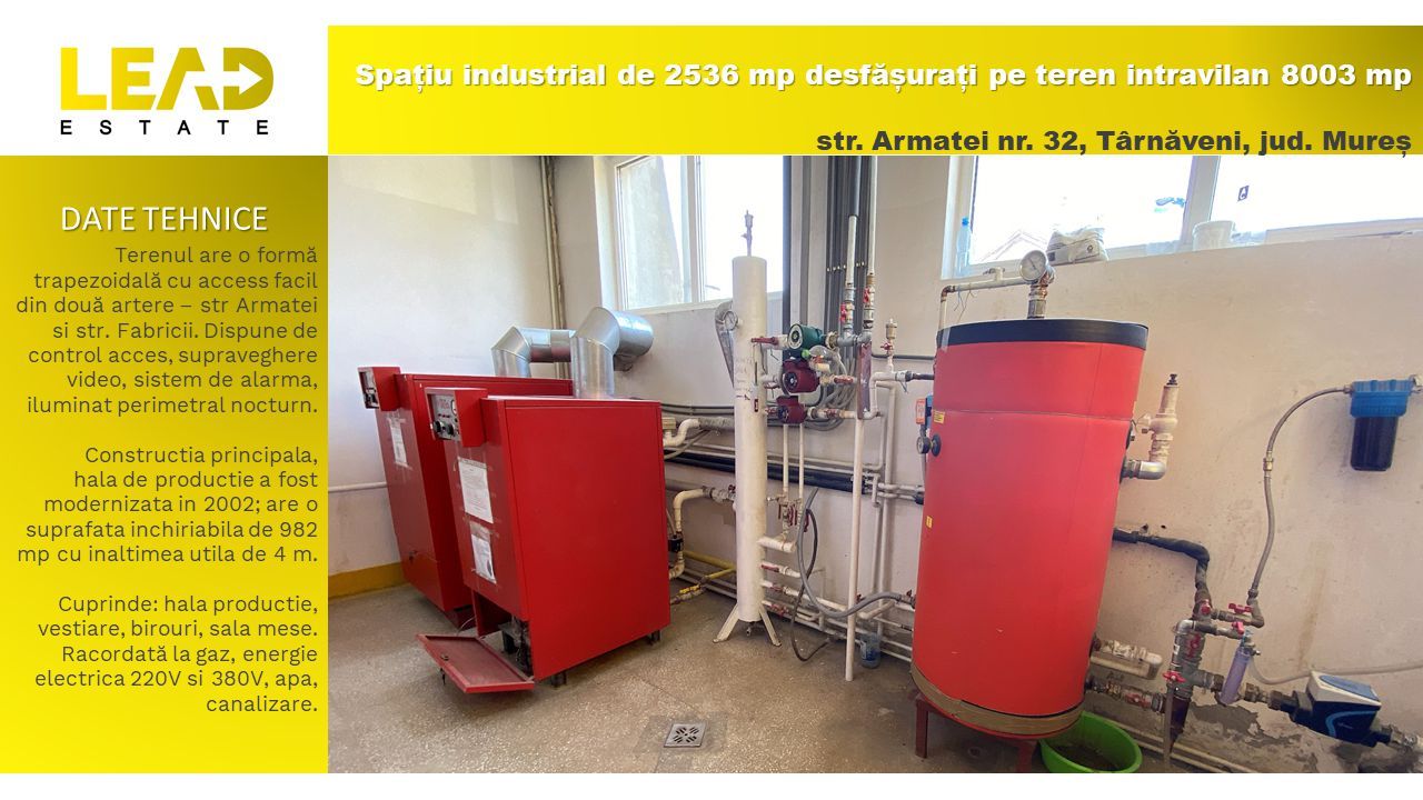 REPOZITIONARE PRET! Constructie 2574 mp, teren 8000 mp Târnăveni! - Poză 5