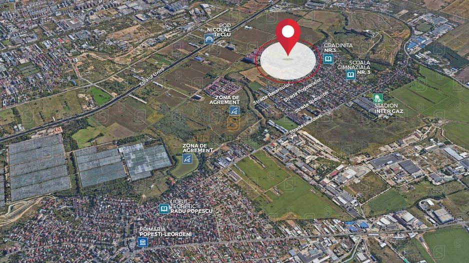 Lot de teren intravilan, 494 mp, deschidere 31 ml, Popesti-Leordeni - Poză 2