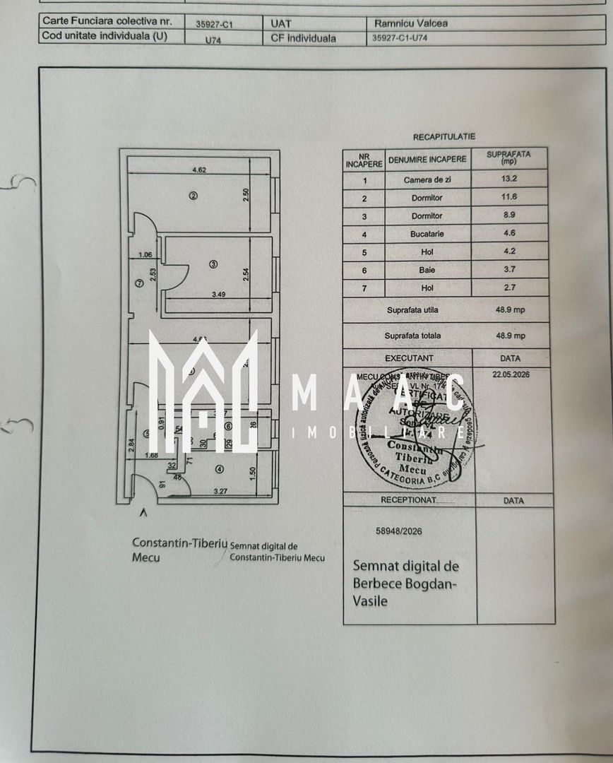 Apartament 3 camere | Zona Hermes | Geam la baie| Decomandat | - Poză 7