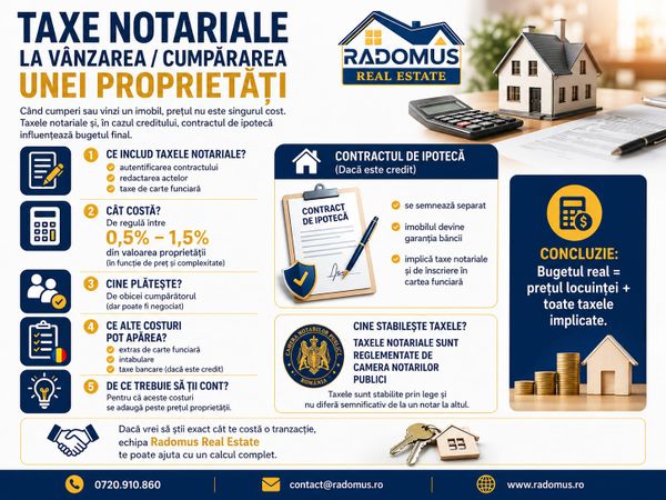  Taxe notariale la vânzarea / cumpărarea unei proprietăți