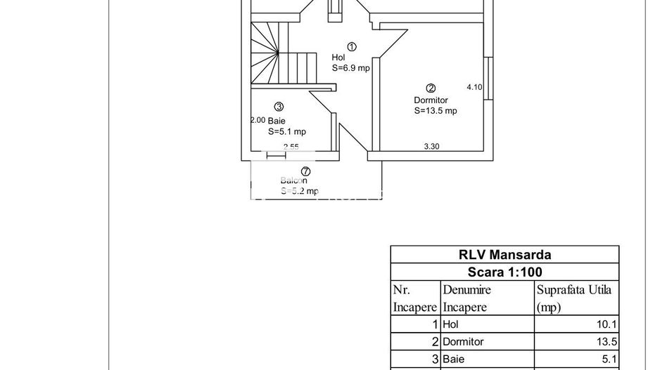 Casă tip duplex | 132,30 mp utili | 300 mp teren | garaj | Șelimbăr - Schiță 13