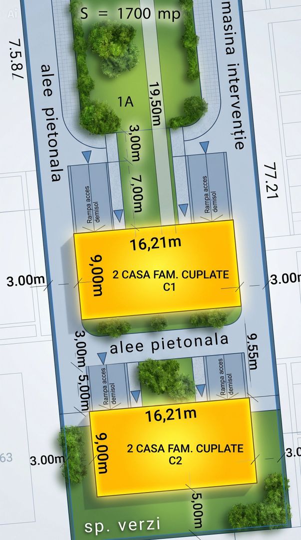 Duplex semifinisat, zona Stadionului de Fotbal, Florești - Schiță 8