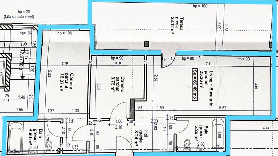 NOU! Apartamente cu 2-3 camere, semifinisat, balcon /terasa, zona VIVO - Poză 1
