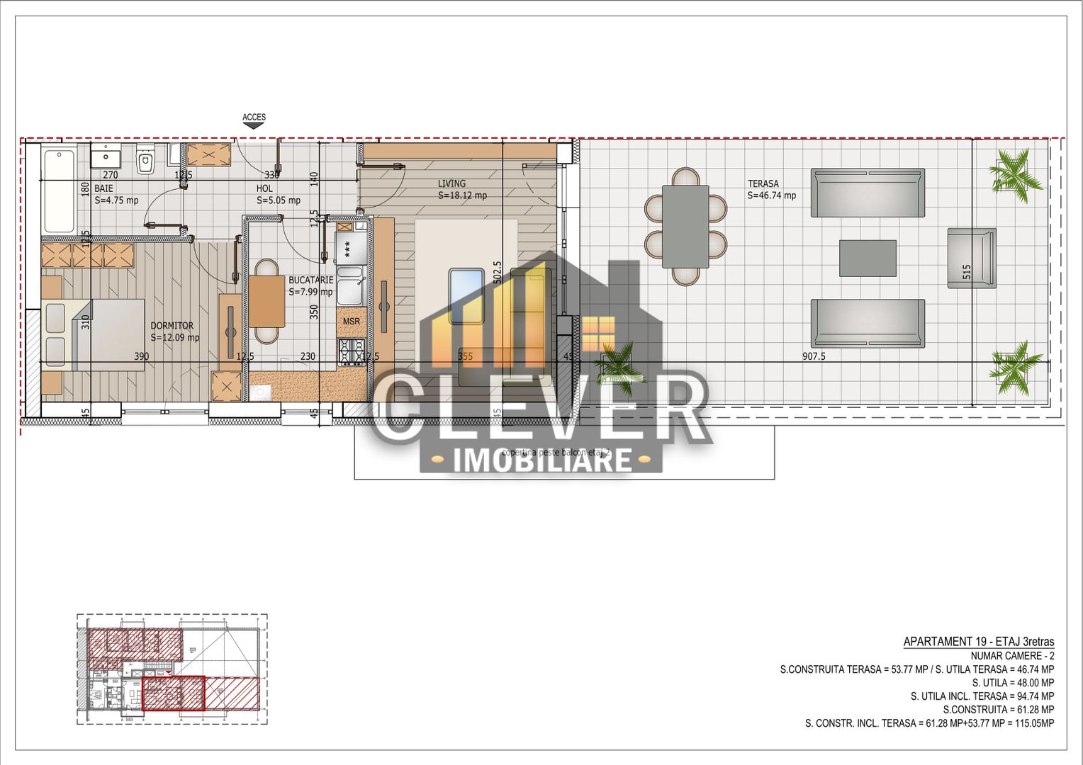 Titan Theodor Pallady Apartament 2 camere cu Terasa 46mp - Poză 1