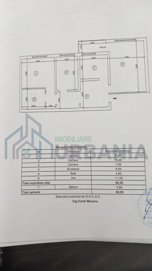 Apartament 3 camere, 60 mp, Podu de Fier, Iași - Poză 8