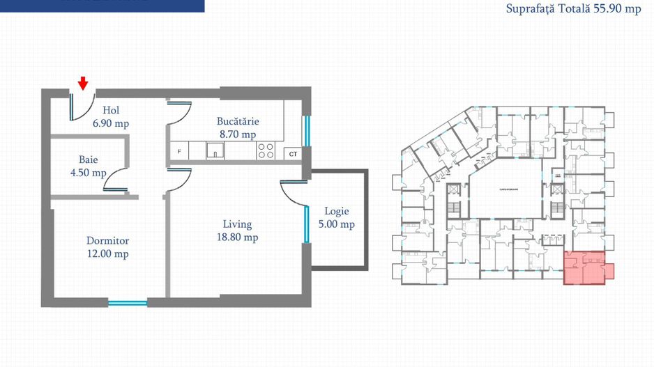 Militari-2 Camere | 55.9 mp | Bloc Nou | Metrou Pacii / Preciziei, Comision 0 - Poză 12