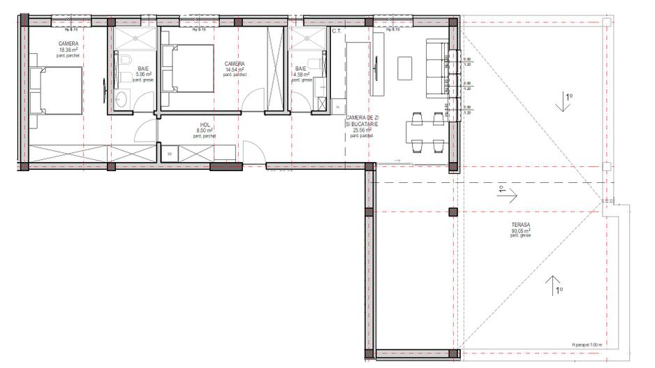 Penthouse 3 camere , 2 bai,TERASA 90mp, Lacul lui Binder, Sibiu - Schiță 8