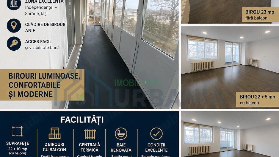 Închiriere 3 birouri în zona Independenței – Sărărie, Iași (Clădirea ANIF) - Poză 1