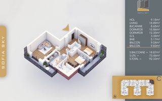 Mutare Rapida 3 camere Th. Pallady Incalzire prin pardoseala - Poză 3