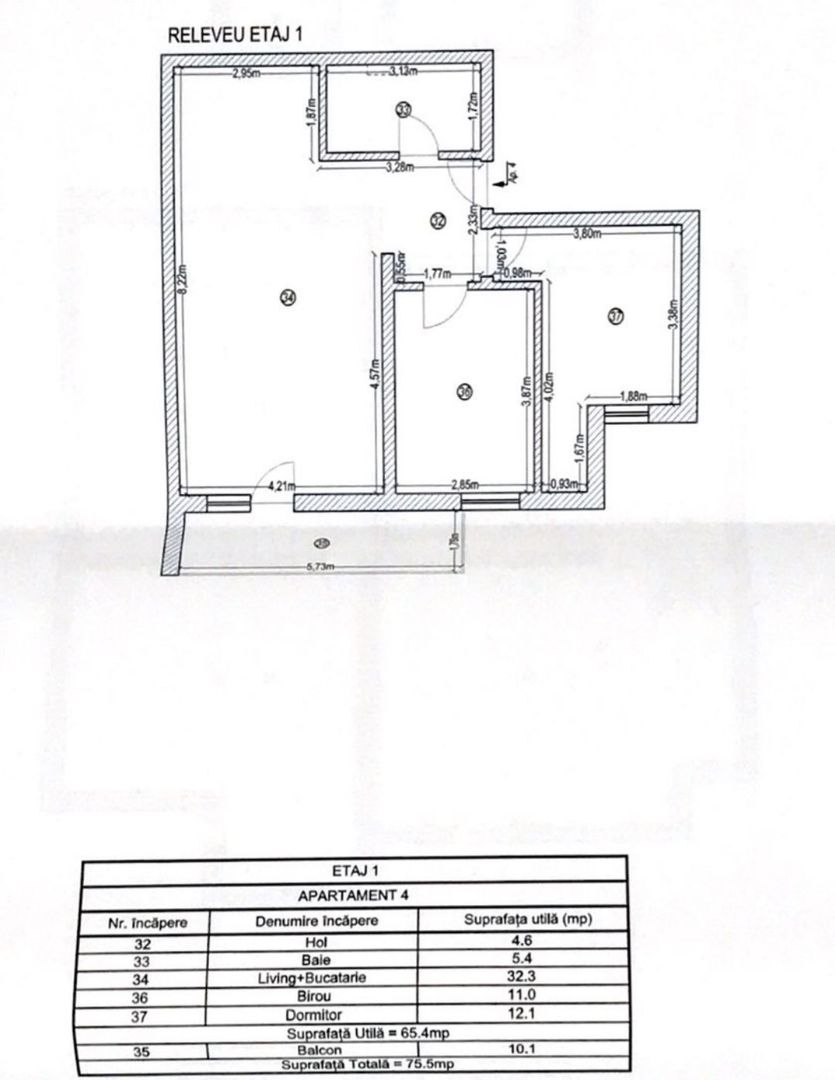 Apartament cu 3 camere si un loc de parcare - Poză 18