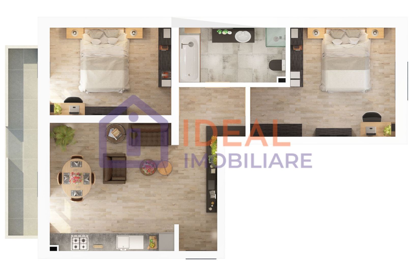 Apartament cu 3 camere și balcon de vânzare ,în zona Doamna Stanca - Poză 10