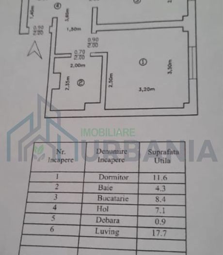 Apartament 2 camere decomandat, 54.4 mp, etaj 3, str. Musatini, Harlau - Poză 1