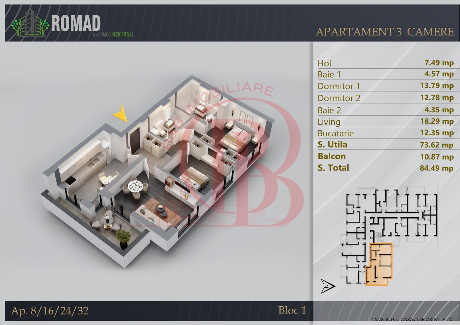 Apartament 3 camere Premium Pallady-Sector 3 - Schiță 11