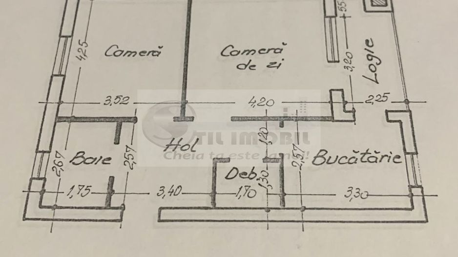 Apartament decomandat, 2 camere, etaj 2/10 - Frumoasa ! - Schiță 7