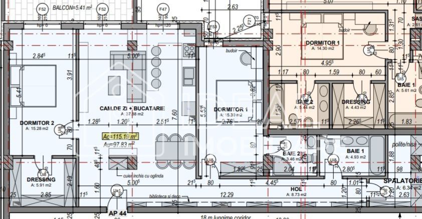 Apartament generos de 3 camere cu balcon,  98mp utili, zona Turnisor - Schiță 11