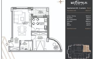Apartament 2 camere |  Coresi |  Platǎ Tranșe | Credit - Poză 3