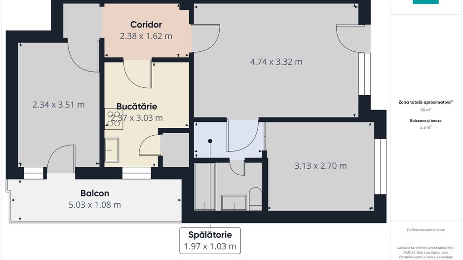 Apartament cu 3 camere, etajul 3, Calea Romanilor - Poză 6