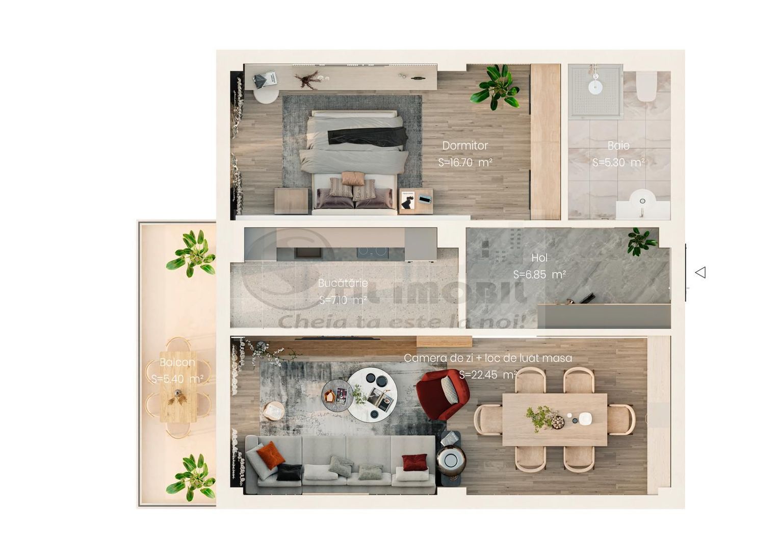 Apartament 2 camere 64mp  - Valea Lupului - Poză 8