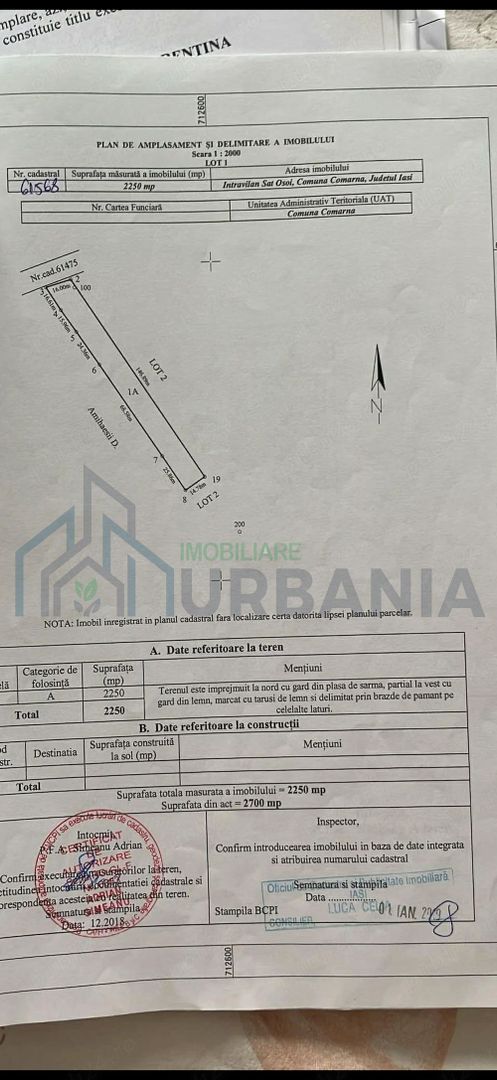 Teren intravilan de 2250 mp în satul Osoi, Comuna Comarna, Iași – ideal pentru construcție sau investiție - Poză 6