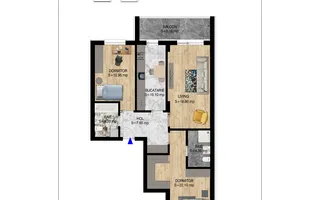 3 camere decomandat Pallady Metrou Nicolae Teclu - Schiță 12