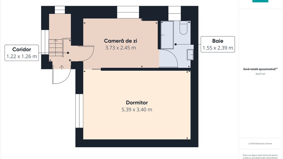 Apartament semicentral cu 2 camere - Poză 19