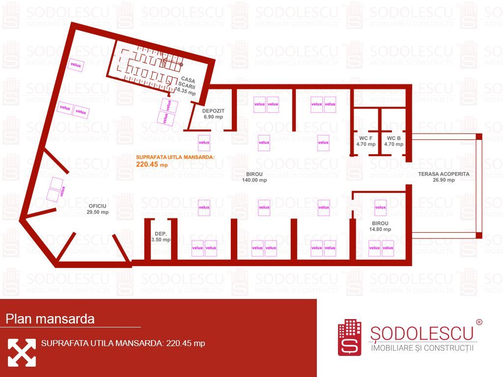 Spațiu birouri 282mp -Ultracentral- 3000 euro/luna+TVA - Poză 3