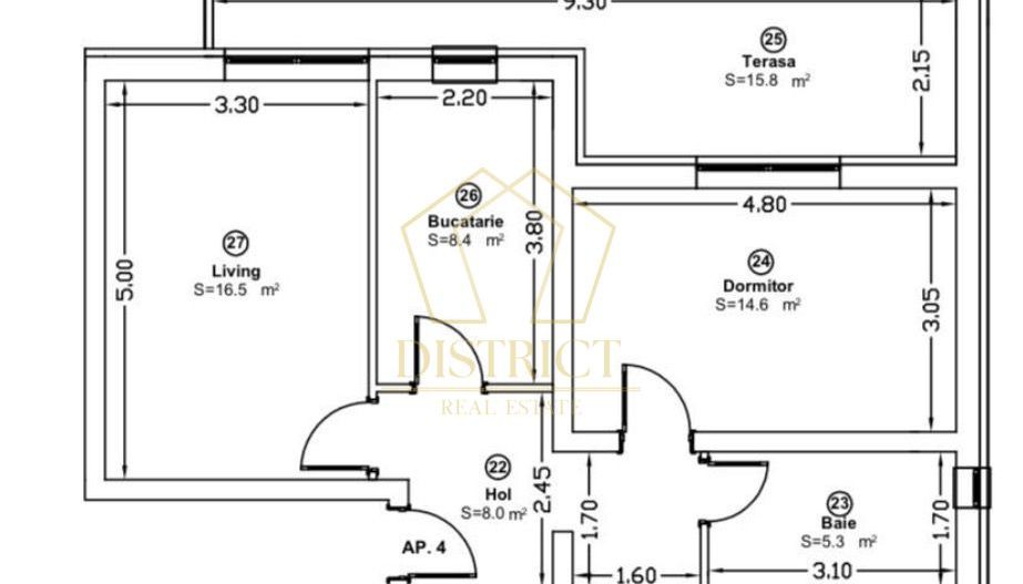 Apartament cu 2 camere mobilat si utilat decomandat la asfalt in Giroc - Chisoda - Schiță 14
