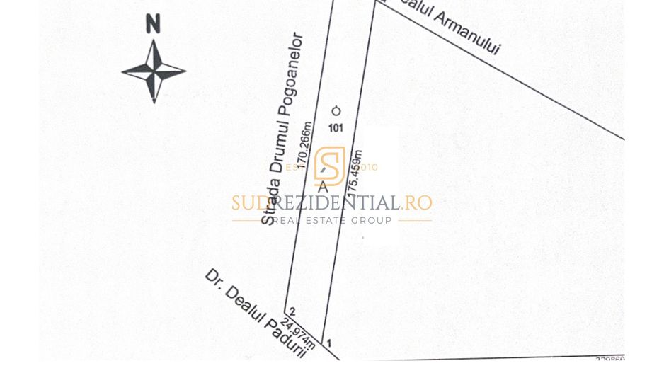 Teren 3.658 mp, deschidere la trei drumuri | Drumul Pogoanele - Schiță 2