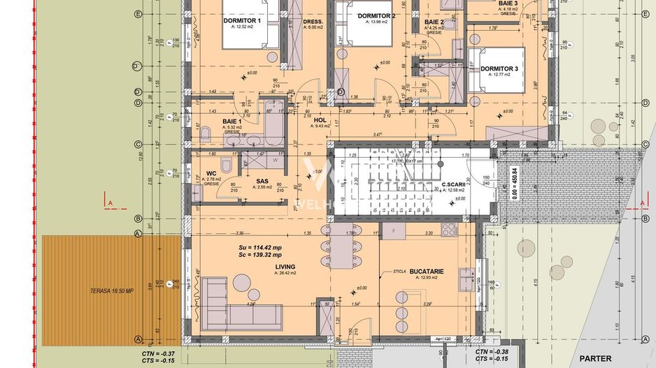 Apartament la Vila, 4 camere si gradina privata - Schiță 12