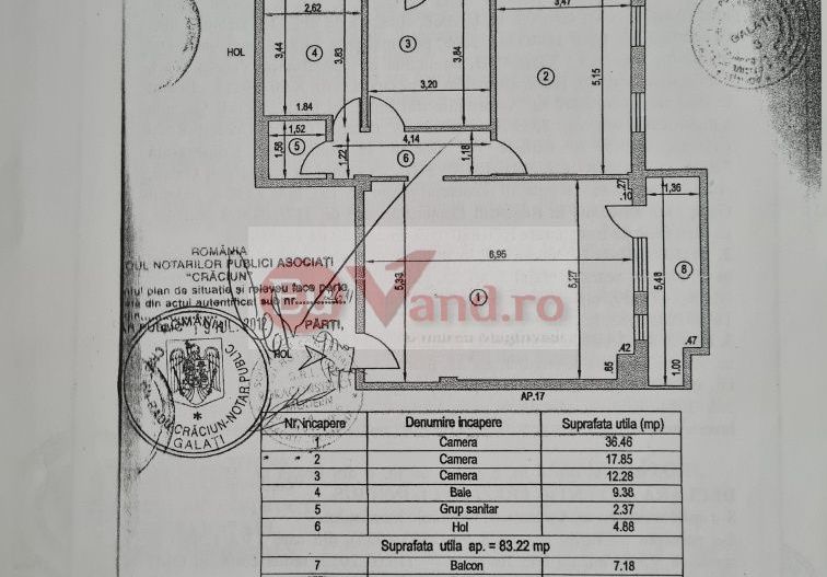 De vanzare apartament cu 3 camere, General, etaj 5/5 cu lift, bloc nou - Poză 3