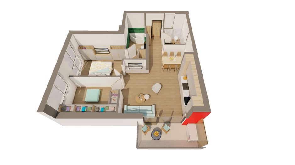 Apartament, cu 2 dormitoare, cartier exclusivisist! - Poză 9