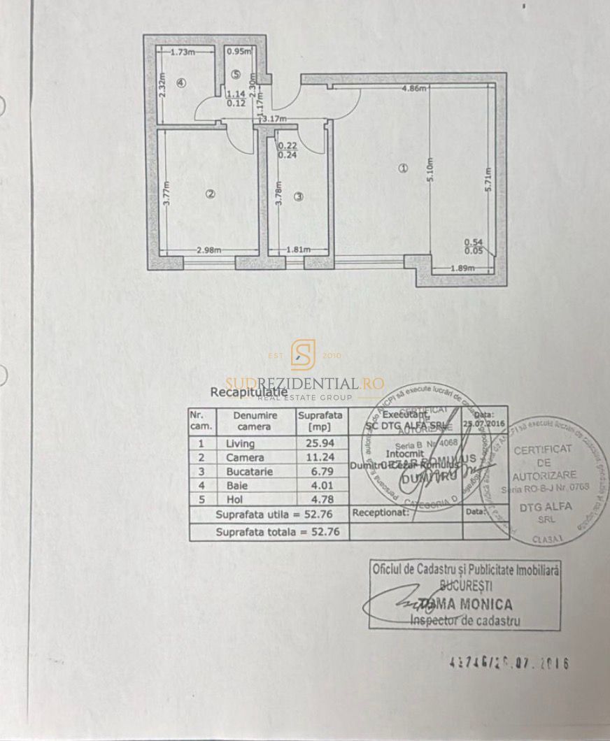 Apartament cu 2 camere de vanzare, decomandat, Soseaua Oltenitei - Schiță 8