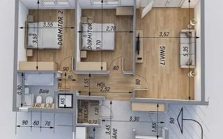 Decomandat parcare 3 camere renovat - Schiță 8