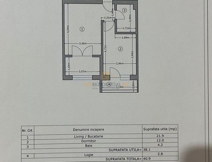 Apartament 2 camere, mobilat si utilat, Drumul Binelui, Comision 0% - Schiță 11