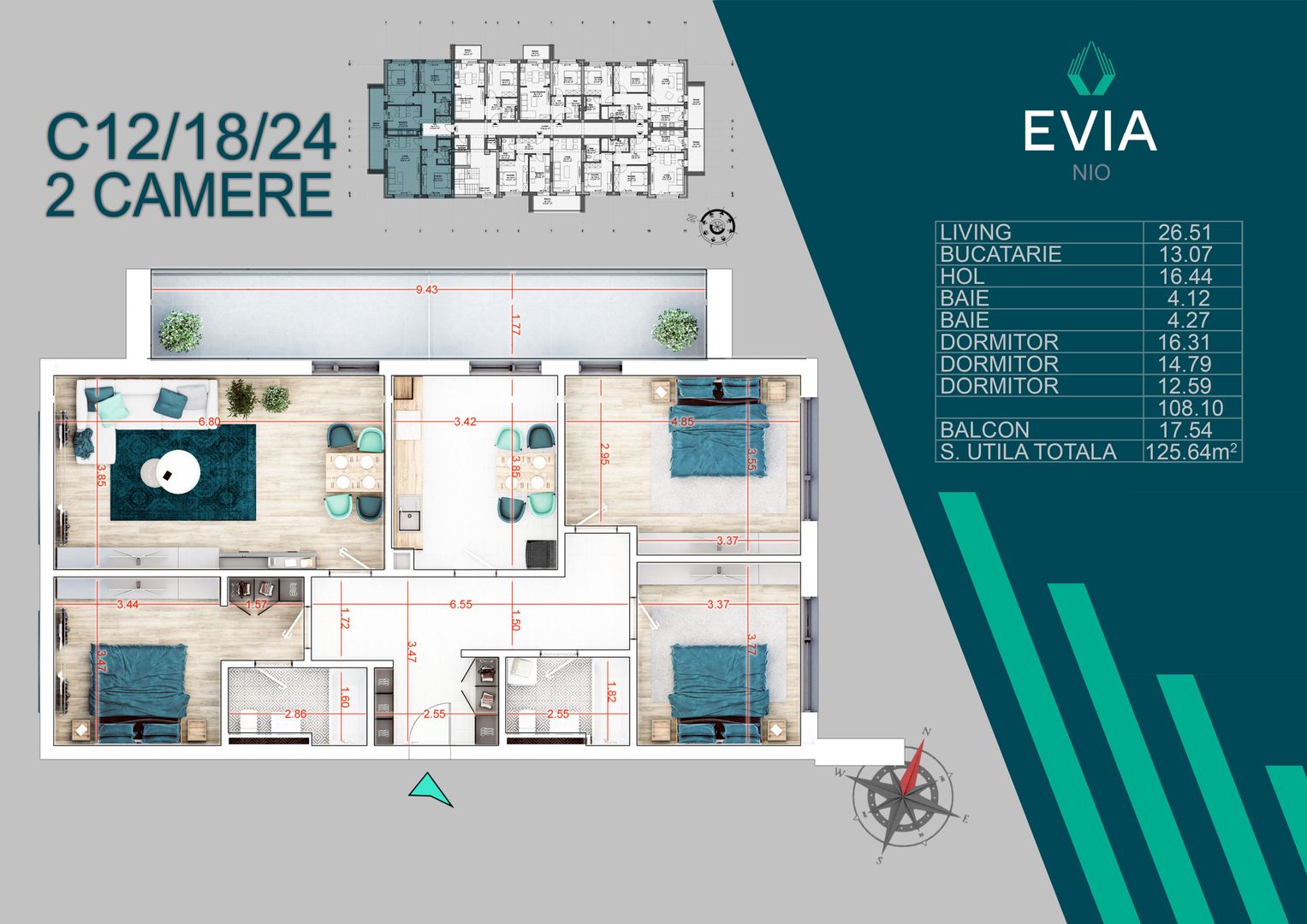4 CAMERE_EVIA NIO_FINISAJE PREMIUM _ METROU N. TECLU! - Poză 3
