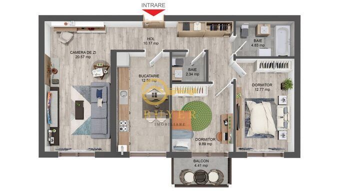 Apartament cu 3 cam pe Brana- Finisat la cheie+boxa si loc de parcare - Poză 3