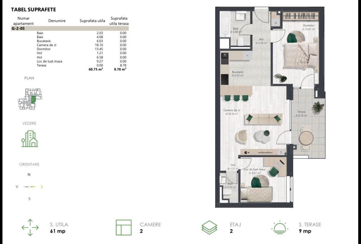 COM 0% Apartament superb cu 3 camere | Denya Forest - Poză 11